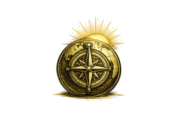 Compass vision and direction icon